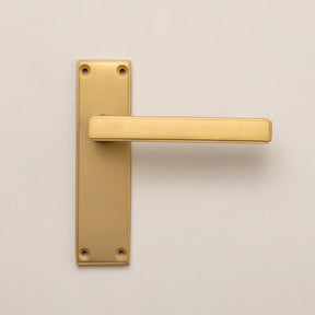 Satin Brass Art Deco Lever Handles - Solid Brass - Brass bee