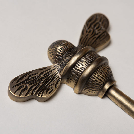 Solid Brass bee Coat Hook - Antique Brass Finish - Brass bee