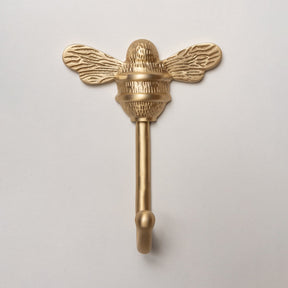 Solid Brass bee Coat Hook - Satin Brass Finish - Brass bee