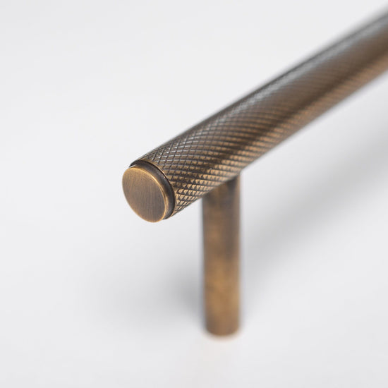 Solid Brass Knurled Kitchen Pull Handles & Knobs - Antique Brass - Brass bee