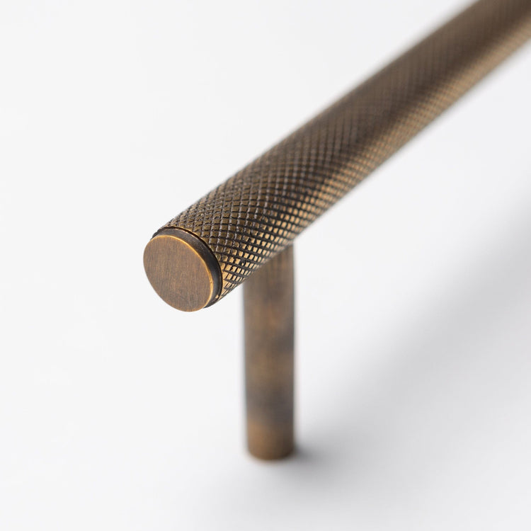 Solid Brass Knurled Kitchen Pull Handles & Knobs - Antique Brass - Brass bee