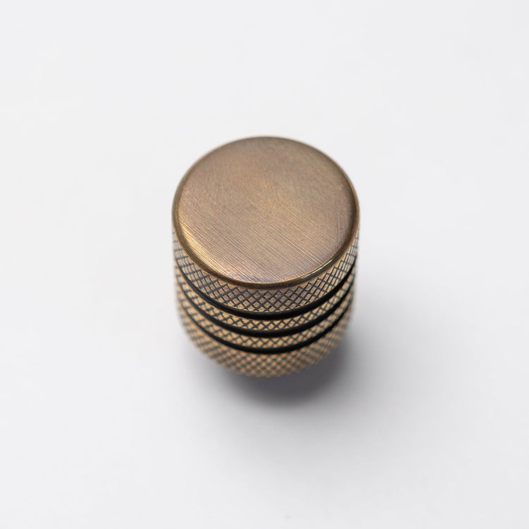 Solid Brass Knurled Kitchen Pull Handles & Knobs - Antique Brass - Brass bee