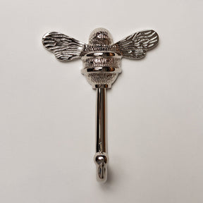 Solid Brass bee Coat Hook - Nickel Finish - Brass bee