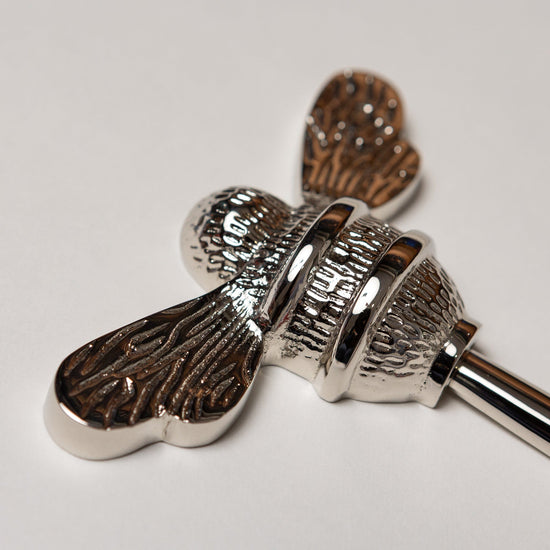 Solid Brass bee Coat Hook - Nickel Finish - Brass bee