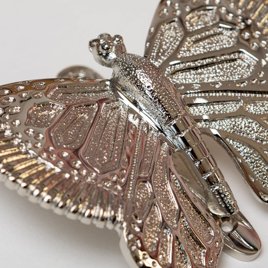 Brass Butterfly Door Knocker - Nickel Finish - Brass bee