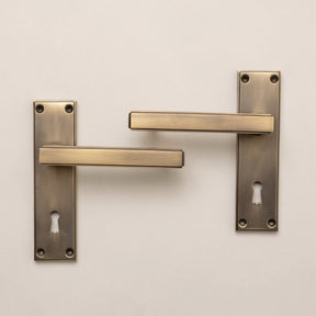 Antique Brass Art Deco Lever Handles - Solid Brass - Brass bee