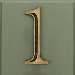 Premium Floating Engraved House Numbers in Heritage Finish 0-9 - Brass bee