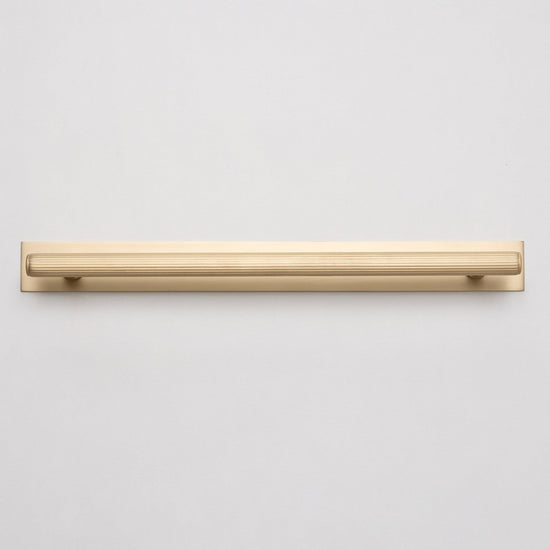 Solid Brass Straight Knurled Kitchen Pull Handles & Knobs - Satin Brass Finish - Brass bee