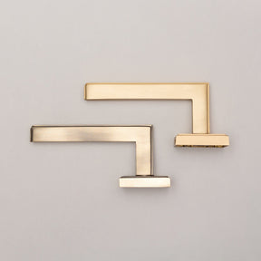 Satin Brass Art Deco Lever Handles - Solid Brass - Brass bee