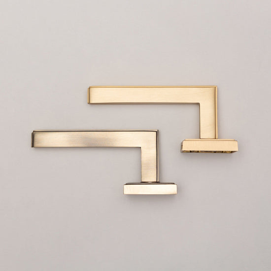 Satin Brass Art Deco Lever Handles - Solid Brass - Brass bee