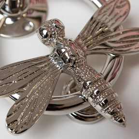 Brass Dragonfly Door Knocker with Ring - Nickel Finish - Brass bee
