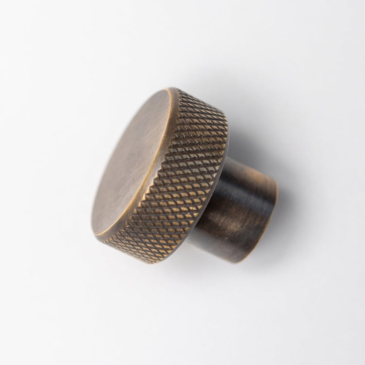 Solid Brass Knurled Kitchen Pull Handles & Knobs - Antique Brass - Brass bee