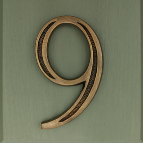 Premium Floating Engraved House Numbers in Heritage Finish 0-9 - Brass bee