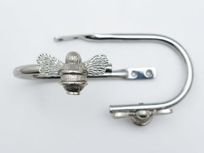 Bee Curtain Holdbacks - Nickel Finish - Brass bee
