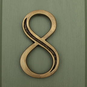 Premium Floating Engraved House Numbers in Heritage Finish 0-9 - Brass bee