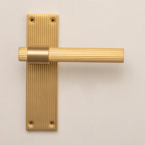 Satin Brass Straight Knurled Lever Handles - Solid Brass - Brass bee
