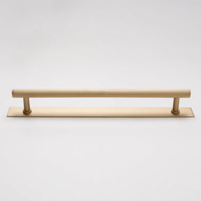 Solid Brass Straight Knurled Kitchen Pull Handles & Knobs - Satin Brass Finish - Brass bee