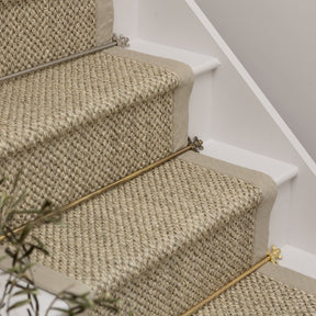 Nickel Stair Rods with Brass Bee Finials - 900mm - Brass bee
