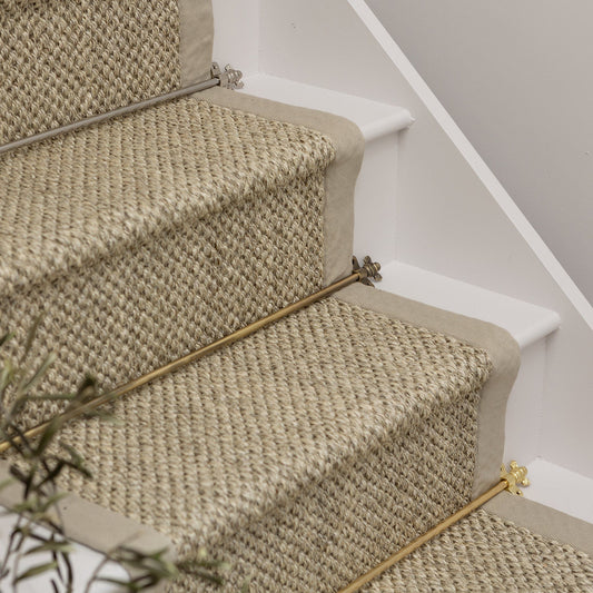 Nickel Stair Rods with Brass Bee Finials - 725mm