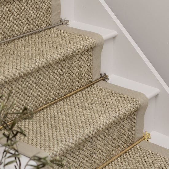 Nickel Stair Rods with Brass Bee Finials - 900mm - Brass bee