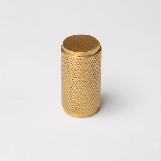 Solid Brass Knurled Kitchen Pull Handles & Knobs - Satin Brass - Brass bee