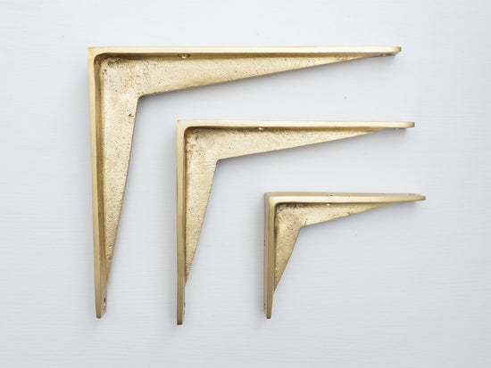 Satin Brass Shelf Brackets - Heavy Duty Solid Brass - Brass bee