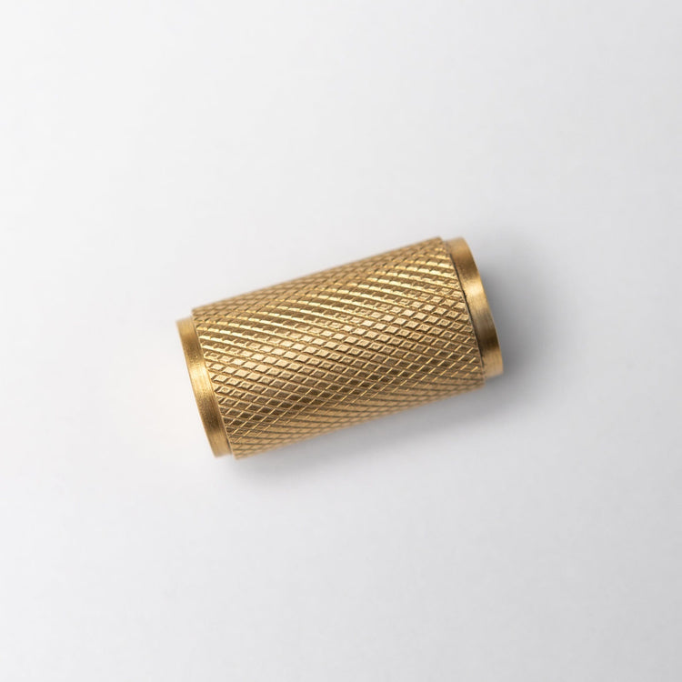 Solid Brass Knurled Kitchen Pull Handles & Knobs - Satin Brass