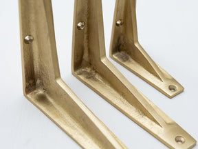 Satin Brass Shelf Brackets - Heavy Duty Solid Brass - Brass bee