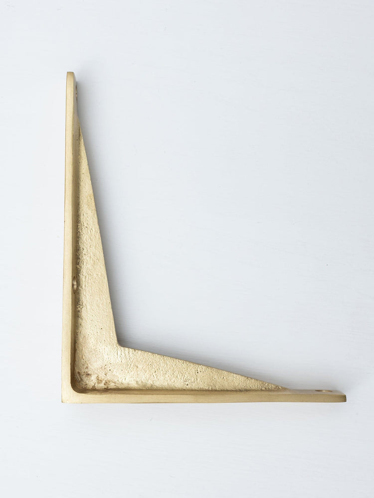 Satin Brass Shelf Brackets - Heavy Duty Solid Brass - Brass bee