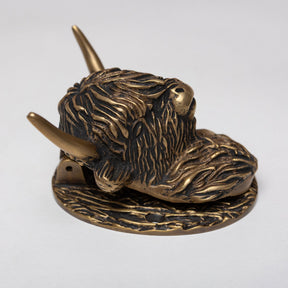 Highland Cow Door Knocker - Heritage Finish - Brass bee