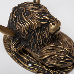 Highland Cow Door Knocker - Heritage Finish - Brass bee