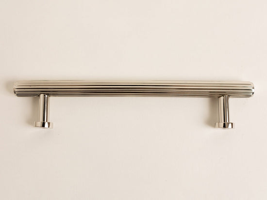 Solid Brass Staright Knurled Kitchen Pull Handles & Knobs - Polished Nickel Finish - Brass bee