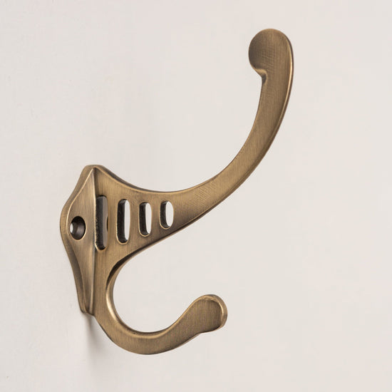 Solid Brass sunrise Coat Hook - Antique Brass Finish - Brass bee