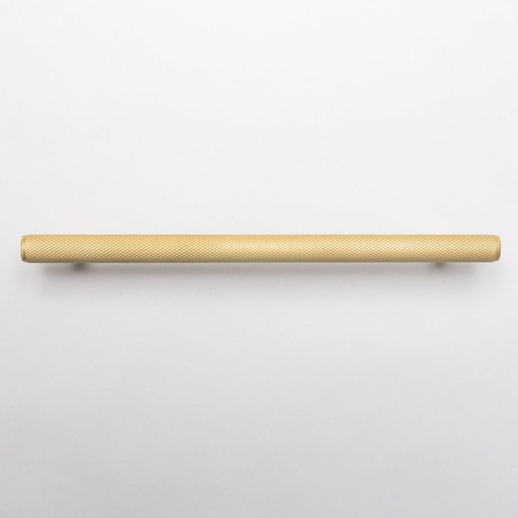 Solid Brass Knurled Kitchen Pull Handles & Knobs - Satin Brass