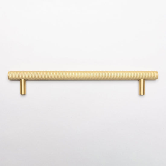 Solid Brass Knurled Kitchen Pull Handles & Knobs - Satin Brass - Brass bee
