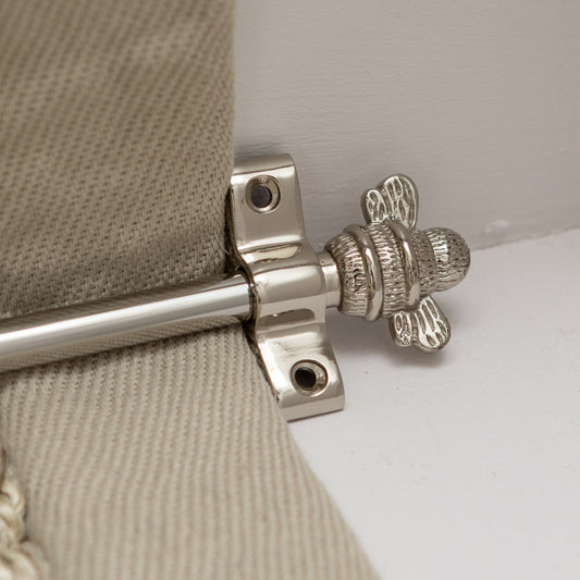 Nickel Stair Rods with Brass Bee Finials (Preorder 3-4 weeks)