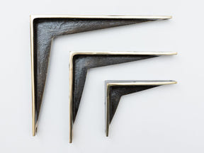 Aged Brass Shelf Brackets - Heavy Duty Solid Brass - Brass bee