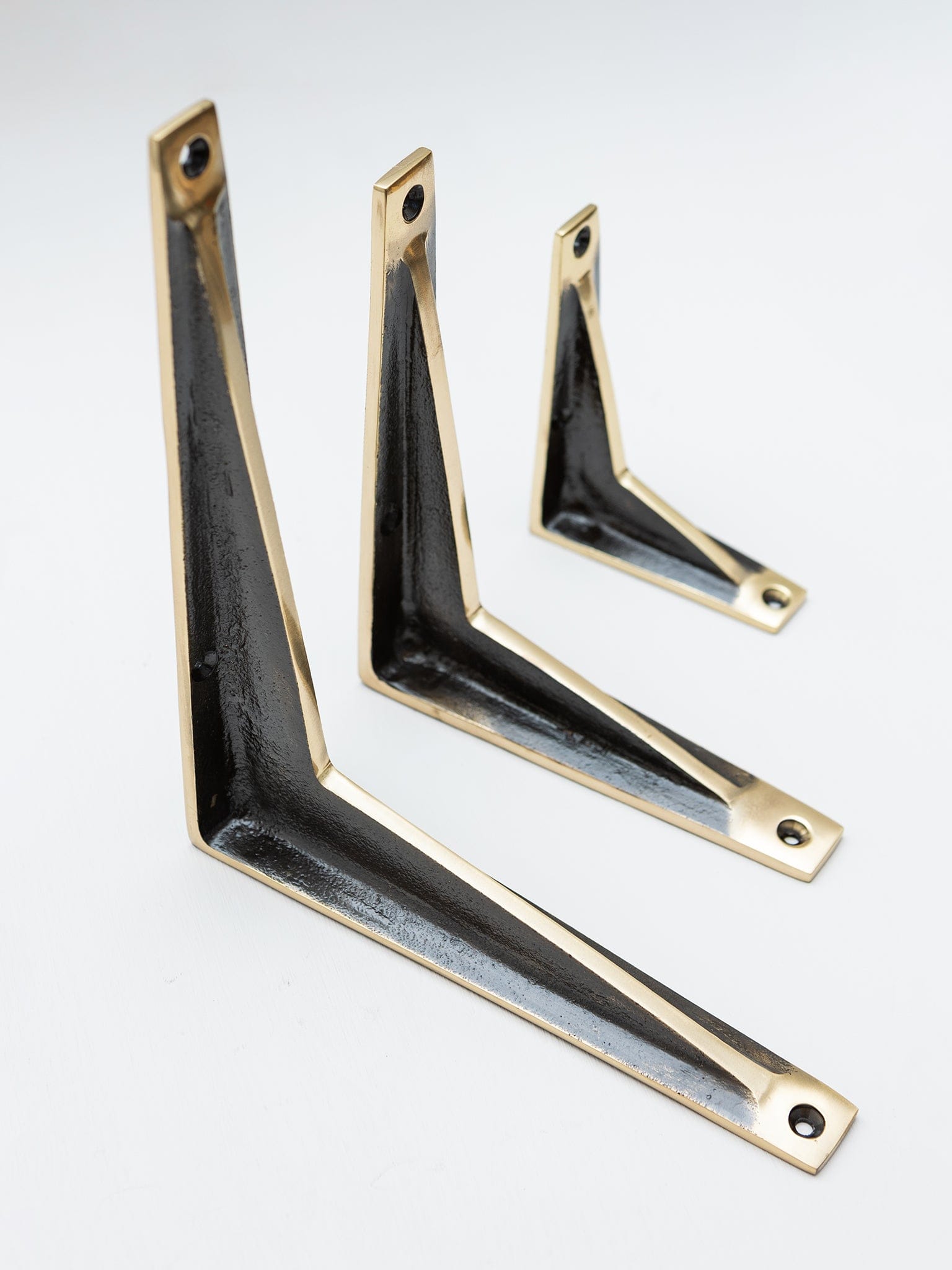 Aged Brass Shelf Brackets Heavy Duty Solid Brass
