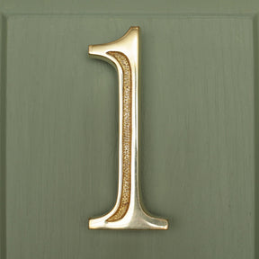 Premium Floating Engraved House Numbers in Polished Brass Finish 0-9 - Brass bee