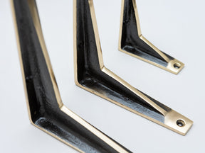 Aged Brass Shelf Brackets - Heavy Duty Solid Brass - Brass bee