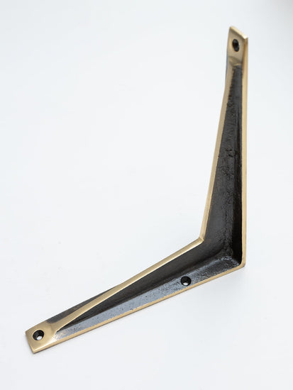 Aged Brass Shelf Brackets - Heavy Duty Solid Brass - Brass bee