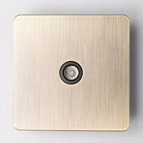 Antique Brass Switches and Sockets - Straight Knurled Design - Brass bee