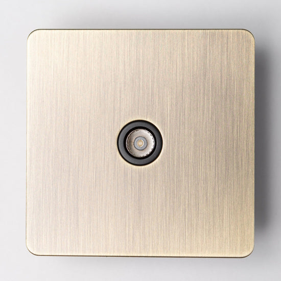 Antique Brass Switches and Sockets - Straight Knurled Design - Brass bee