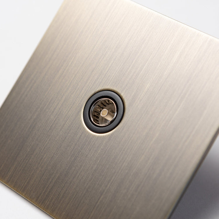 Antique Brass Switches and Sockets - Straight Knurled Design