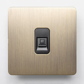 Antique Brass Switches and Sockets - Straight Knurled Design - Brass bee