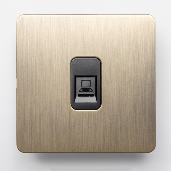 Antique Brass Switches and Sockets - Straight Knurled Design - Brass bee