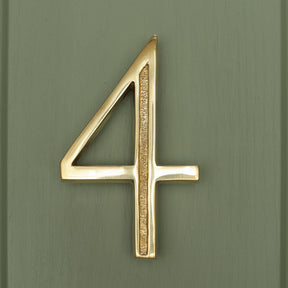 Premium Floating Engraved House Numbers in Polished Brass Finish 0-9 - Brass bee