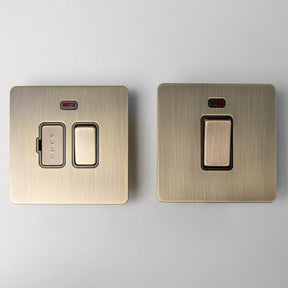 Antique Brass Switches and Sockets - Straight Knurled Design - Brass bee