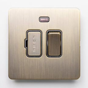 Antique Brass Switches and Sockets - Straight Knurled Design - Brass bee
