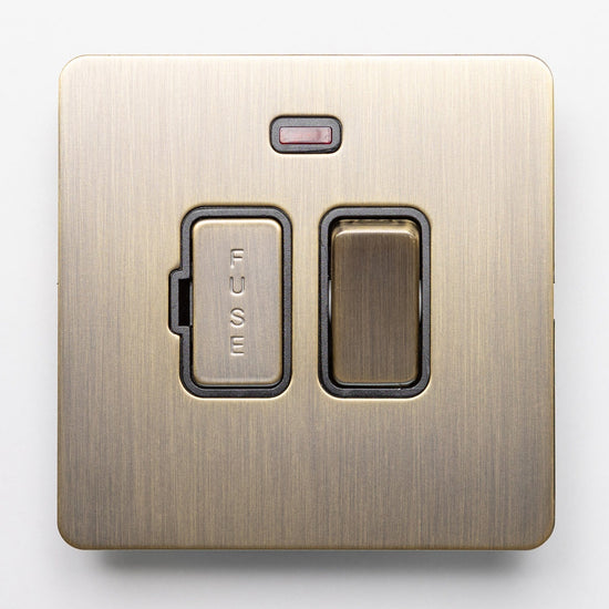 Antique Brass Switches and Sockets - Straight Knurled Design - Brass bee